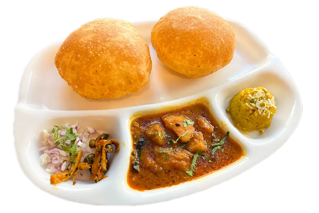 Aloo Puri with Halwa